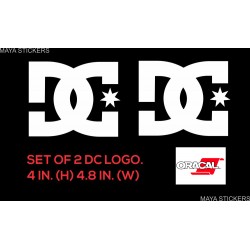 DC shoes logo sticker decal for bikes, cars, helmets ( Pair of 2 stickers )
